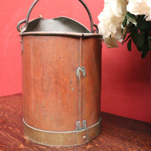 Load image into Gallery viewer, x SOLD Antique Copper Watering Can or Bucket. Belgium. 9 Litre Internal Markers. France B11486