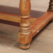 Load image into Gallery viewer, x SOLD Vintage French Oak Turned Leg Coffee Table with Stretcher Base. B11689