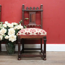 Load image into Gallery viewer, x SOLD A Pair of Antique French church Chairs, Hall Chairs, Rosewood and Fabric Chairs. B11950