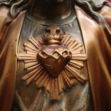 Load image into Gallery viewer, x SOLD A large Gilt Tone Sacred Heart of Jesus Statue, Jesus with out stretched arm, Christ B11521