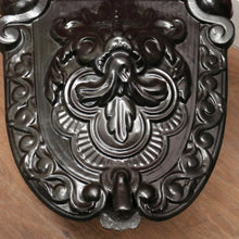 Load image into Gallery viewer, Antique French Cast Iron Coal Scuttle, Fire Kindling Box, Black Enamel. B11651