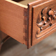 Load image into Gallery viewer, x SOLD Pair of Antique French Oak Lamp Table, Two-drawer Bedside Cabinets or Hall Tables. B11554