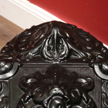 Load image into Gallery viewer, Antique French Cast Iron Coal Scuttle, Fire Kindling Box, Black Enamel. B11651