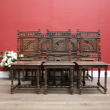 Load image into Gallery viewer, x SOLD Set of 8 Antique French (Brittany) Kitchen or Dining Room Chairs, Finial Detail. B11796