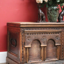 Load image into Gallery viewer, x SOLD Antique Blanket Box, Trunk, Chest, Lift Lid Storage Box, Coffer, Coffee Table. B11323