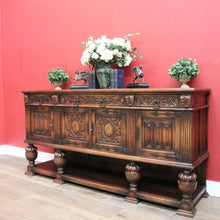 Load image into Gallery viewer, x SOLD Antique Flemish Oak Sideboard, Felt Lined Hall Cupboard, Dining Room Sideboard B11462