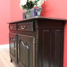 Load image into Gallery viewer, x SOLD Antique French Oak Two-Door Sideboard, Hall Cabinet, French Black. B12053