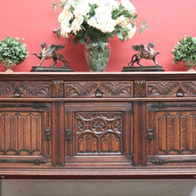 Load image into Gallery viewer, x SOLD Antique French Oak Sideboard, Three Door, Three Drawer Gothic Sideboard, Hall Cabinet. B11476