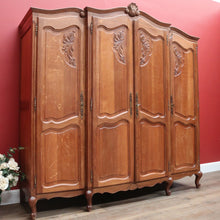 Load image into Gallery viewer, x SOLD Antique French Oak Four-Door Armoire Wardrobe, Linen Press, Cabinet or Cupboard. B11750
