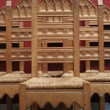 Load image into Gallery viewer, x SOLD Set of Six Antique Dining Chairs or Kitchen Chairs, Carved Gothic Detail. B11512