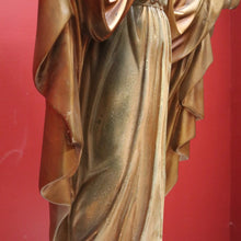 Load image into Gallery viewer, x SOLD A large Gilt Tone Sacred Heart of Jesus Statue, Jesus with out stretched arm, Christ B11521