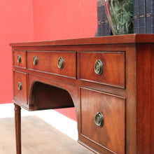 Load image into Gallery viewer, x SOLD Vintage English Desk, or Flame Mahogany Office Desk with Leather Insert Top. B11991