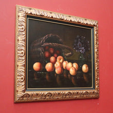Load image into Gallery viewer, x SOLD Oil on Canvas, Hand-painted Still-life, Peaches, Gilt Frame. Signed to the Bottom Left. B11411