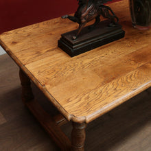 Load image into Gallery viewer, x SOLD Vintage French Oak Turned Leg Coffee Table with Stretcher Base. B11689