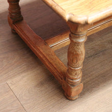 Load image into Gallery viewer, x SOLD Vintage French Oak Turned Leg Coffee Table with Stretcher Base. B11689