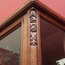 Load image into Gallery viewer, x SOLD Antique French Oak China Cabinet, Display Cupboard or Bookcase with Glass Shelves and Sides. B11546