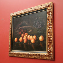Load image into Gallery viewer, x SOLD Oil on Canvas, Hand-painted Still-life, Peaches, Gilt Frame. Signed to the Bottom Left. B11411