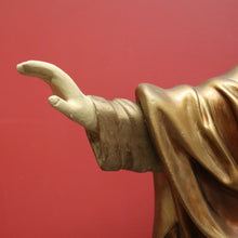 Load image into Gallery viewer, x SOLD A large Gilt Tone Sacred Heart of Jesus Statue, Jesus with out stretched arm, Christ B11521