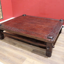 Load image into Gallery viewer, x SOLD Large and Grand Mid-Century Coffee Table, Stretcher Base, Country Lodge Feel. B11513