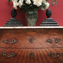 Load image into Gallery viewer, x SOLD Antique French Chest of Drawers, Walnut and Marble, Brass Handle 2-drawer Hall Cabinet Chest. B11699