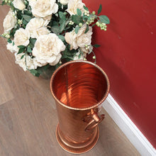 Load image into Gallery viewer, x SOLD Vintage copper Walking Stick or Umbrella Holder with Ring Handles. B11547