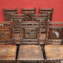 Load image into Gallery viewer, x SOLD Set of 8 Antique French (Brittany) Kitchen or Dining Room Chairs, Finial Detail. B11796