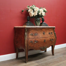 Load image into Gallery viewer, x SOLD Antique French Chest of Drawers, Walnut and Marble, Brass Handle 2-drawer Hall Cabinet Chest. B11699