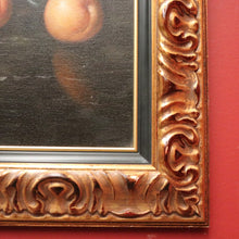Load image into Gallery viewer, x SOLD Oil on Canvas, Hand-painted Still-life, Peaches, Gilt Frame. Signed to the Bottom Left. B11411