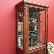 Load image into Gallery viewer, x SOLD Antique French Oak China Cabinet, Display Cupboard or Bookcase with Glass Shelves and Sides. B11546