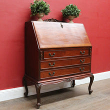 Load image into Gallery viewer, Vintage Australian Cedar Writing Bureau with Drawers and Cabriole Legs. B13137