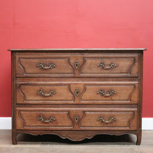 Load image into Gallery viewer, x SOLD Antique French Oak Chest of Drawers, a Three Drawer Sideboard or Linen Chest B11431