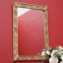 Load image into Gallery viewer, x SOLD Antique French Brass Mirror with Hand-painted Limoges Porcelain Inserts. B11863