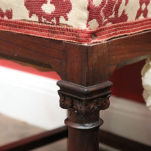 Load image into Gallery viewer, x SOLD A Pair of Antique French church Chairs, Hall Chairs, Rosewood and Fabric Chairs. B11950