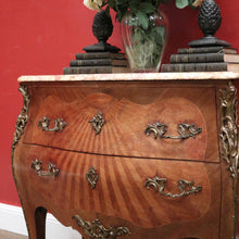 Load image into Gallery viewer, x SOLD Antique French Chest of Drawers, Walnut and Marble, Brass Handle 2-drawer Hall Cabinet Chest. B11699