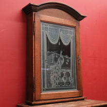 Load image into Gallery viewer, x SOLD Antique French Display Cabinet, Etched Glass Door Wall Hanging Cabinet. B11866