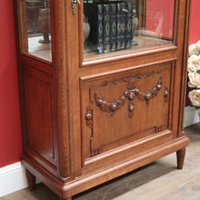 Load image into Gallery viewer, x SOLD Antique French Oak China Cabinet, Display Cupboard or Bookcase with Glass Shelves and Sides. B11546