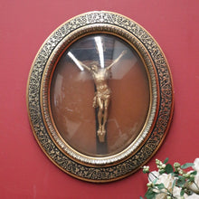 Load image into Gallery viewer, x SOLD A 19th Century French Oval Gilt Framed Crucifix Corpus with Original Convex Glass. B11351