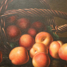 Load image into Gallery viewer, x SOLD Oil on Canvas, Hand-painted Still-life, Peaches, Gilt Frame. Signed to the Bottom Left. B11411
