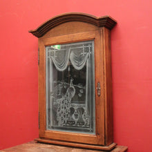 Load image into Gallery viewer, x SOLD Antique French Display Cabinet, Etched Glass Door Wall Hanging Cabinet. B11866