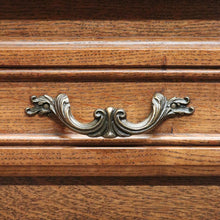 Load image into Gallery viewer, x SOLD French Oak Dressing Table, Mirror Back Five Drawer Desk or Vanity with Mirror. B11472