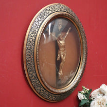Load image into Gallery viewer, x SOLD A 19th Century French Oval Gilt Framed Crucifix Corpus with Original Convex Glass. B11351