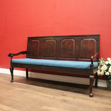 Load image into Gallery viewer, Antique Georgian Hall Settle, English Oak Verandah Chair, Hall Chair, Cushion. B11912
