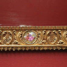Load image into Gallery viewer, x SOLD Antique French Brass Mirror with Hand-painted Limoges Porcelain Inserts. B11863