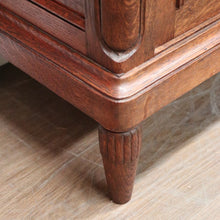 Load image into Gallery viewer, x SOLD Antique French Oak China Cabinet, Display Cupboard or Bookcase with Glass Shelves and Sides. B11546