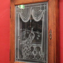 Load image into Gallery viewer, x SOLD Antique French Display Cabinet, Etched Glass Door Wall Hanging Cabinet. B11866