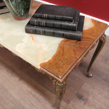 Load image into Gallery viewer, Vintage Italian Coffee Table, Onyx Marble and Brass Leg Coffee Table or Side Table. B11660