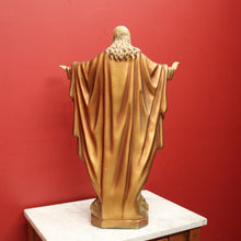 Load image into Gallery viewer, x SOLD A large Gilt Tone Sacred Heart of Jesus Statue, Jesus with out stretched arm, Christ B11521