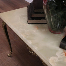 Load image into Gallery viewer, Vintage Italian Coffee Table, Onyx Marble and Brass Leg Coffee Table or Side Table. B11660