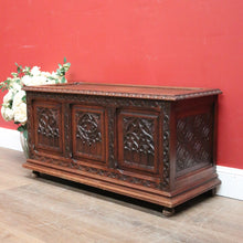 Load image into Gallery viewer, x SOLD Antique French Blanket Box, Lift Lid Toy Chest or Hall Trunk, Bedroom Coffer. B11570