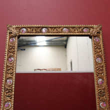 Load image into Gallery viewer, x SOLD Antique French Brass Mirror with Hand-painted Limoges Porcelain Inserts. B11863